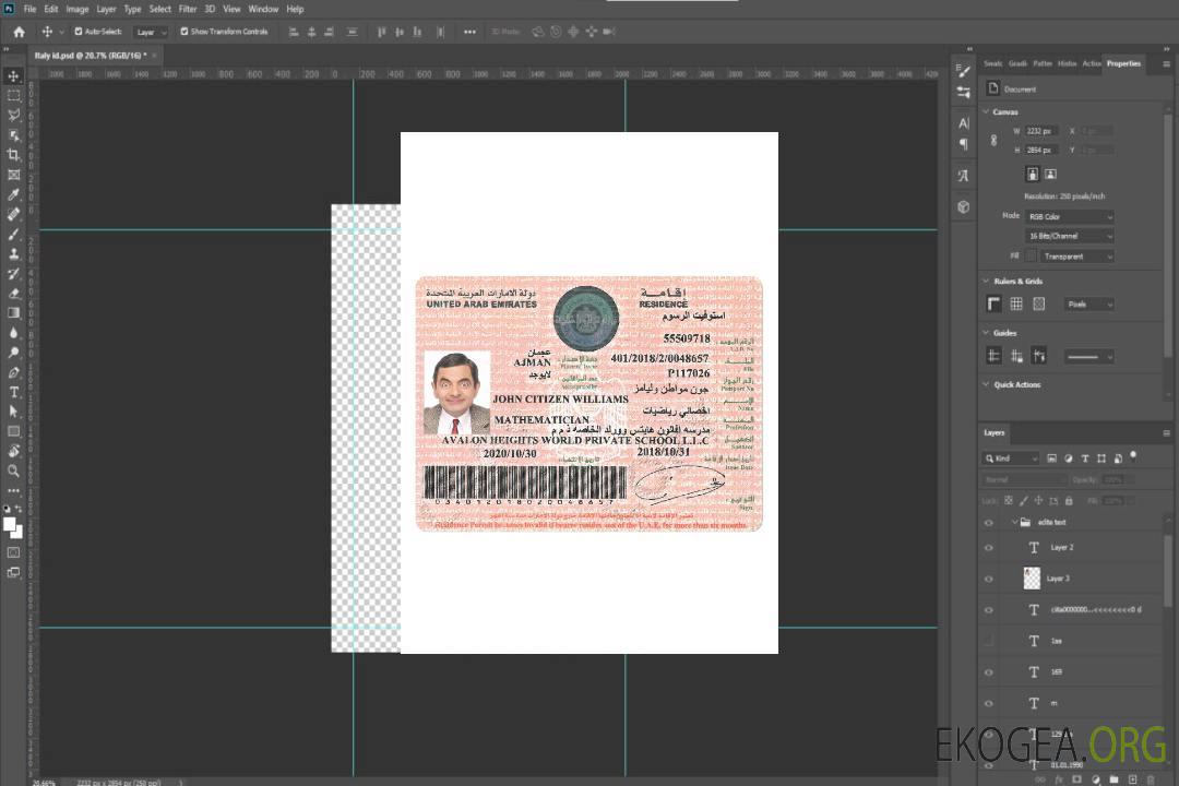 Permis de séjour ÉMIRATS ARABES UNIS template Permis de séjour ÉMIRATS ARABES UNIS template